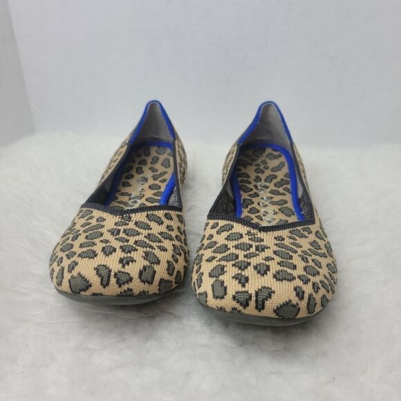 Rothy's The Flat Leopard Animal Print Knit Fabric Slip On Womens Shoes Size 8 - Picture 2 of 9